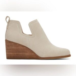 Toms Beige Wedge Ankle Boots